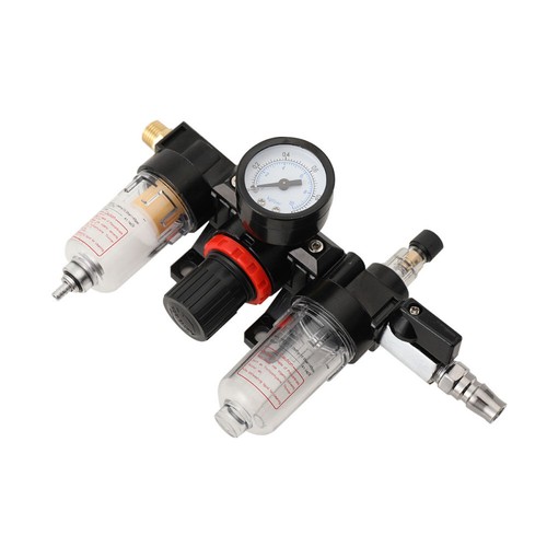 Filtro compressore aria 1/4" separatore acqua olio filtro trappola strumento e regolatore manometro - Foto 11 di 12