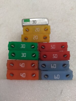 11x USED FUSES 20, 30, 40, 50, 60 Amp Large MAXI Fuse Dodge GM Honda Ford Chevy