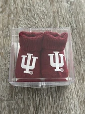 NEW Indiana Hoosiers Newborn Baby Booties Socks IU Creative Knitwear Logo Red