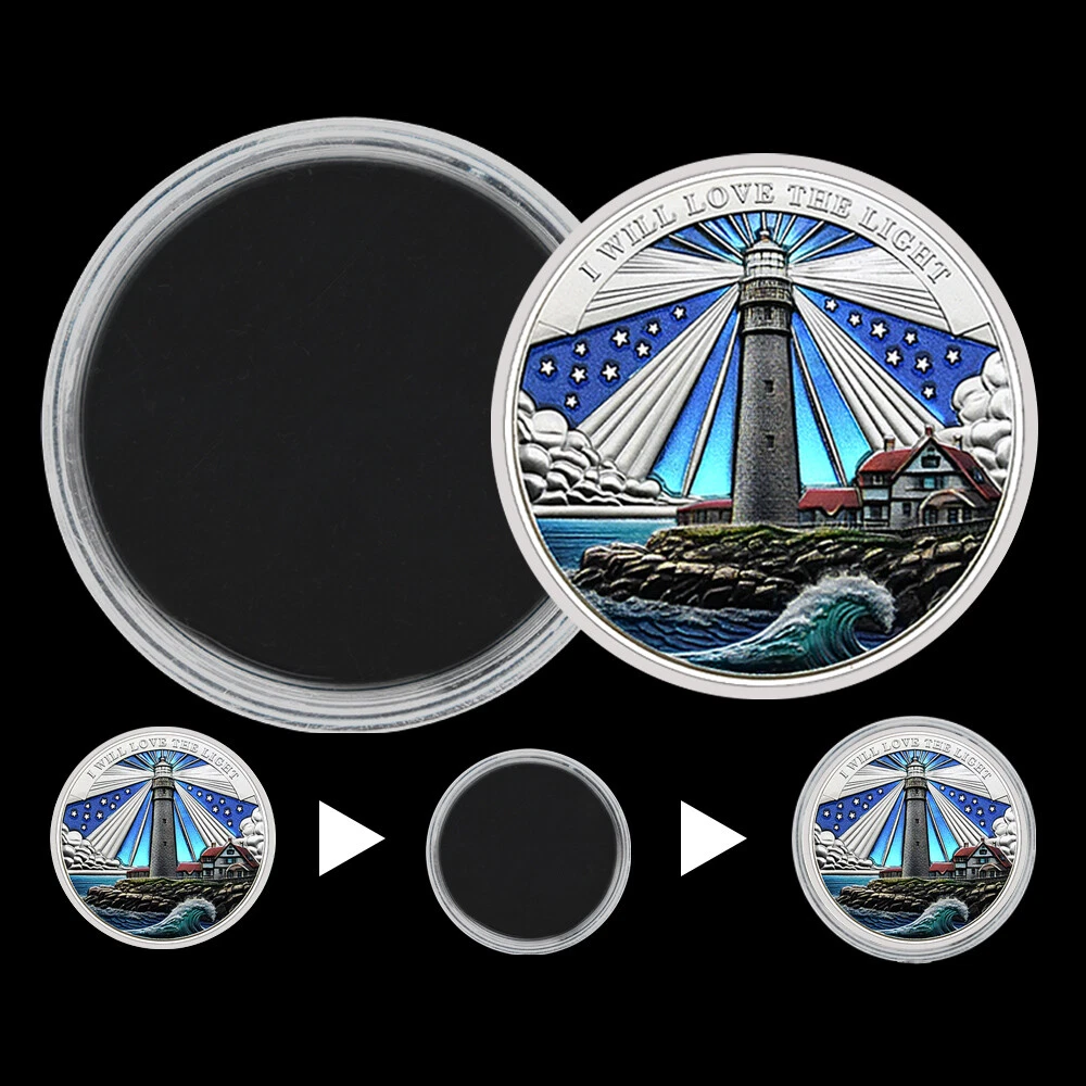 Lighthouse Silver Plated Coin Light of Our Hearts Shows Me The Way Collect Medal - Picture 7 of 14