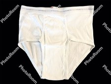Vintage Hanes men  s briefs underwear size 36 , cotton white made in USA , NEW 