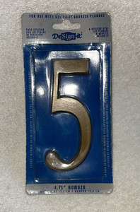 Design-it 4.75" Number 5 Gold By Whitehall Products Design It  # 5