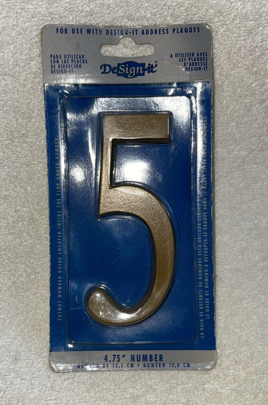 Design-it 4.75" Number 5 Gold By Whitehall Products Design It  # 5