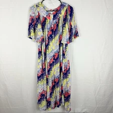 Go Softly Patio Muumuu 100% Rayon Boho Gauze Flowy Midi Dress Size Small