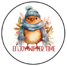 ENJOY WINTER TIME CHRISTMAS BIRD ENVELOPE SEALS LABELS STICKERS PARTY FAVORS