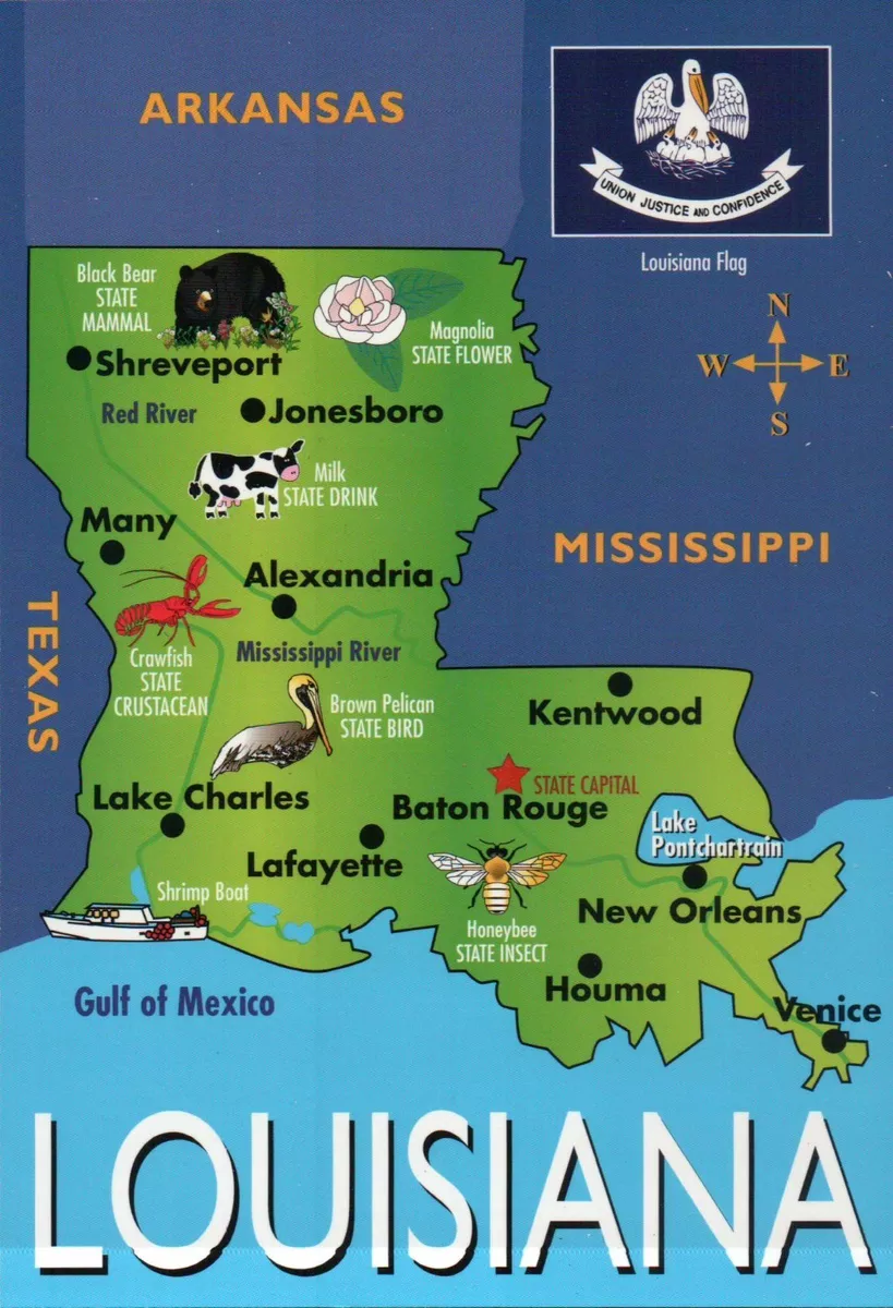 map of louisiana