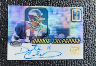  DAUNTE CULPEPPER 2001 TOPPS FINEST ON CARD AUTOGRAPH REFRACTOR! VIKINGS!