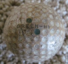 VINTAGE WILSON GREEN-HI DOUBLE DOT DIMPLE GOLF BALL 1930-40'S SEVERAL CUTS