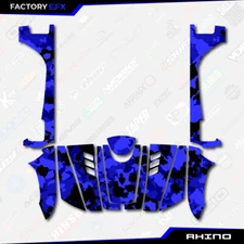 Blue Distressed Camo Racing Graphics Kit fits Yamaha Rhino 450 660 700 04-Up