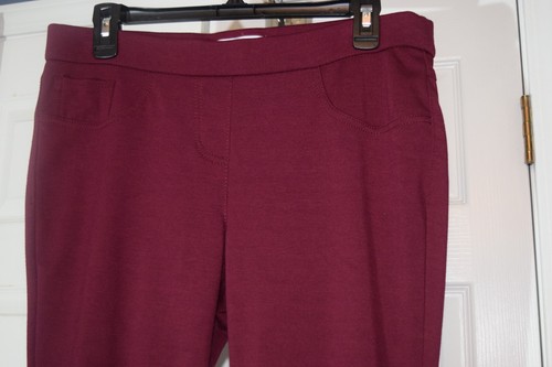 No Boundaries Jr's Pull-On Knit Pants Wine Color Sz 11-13 Pockets