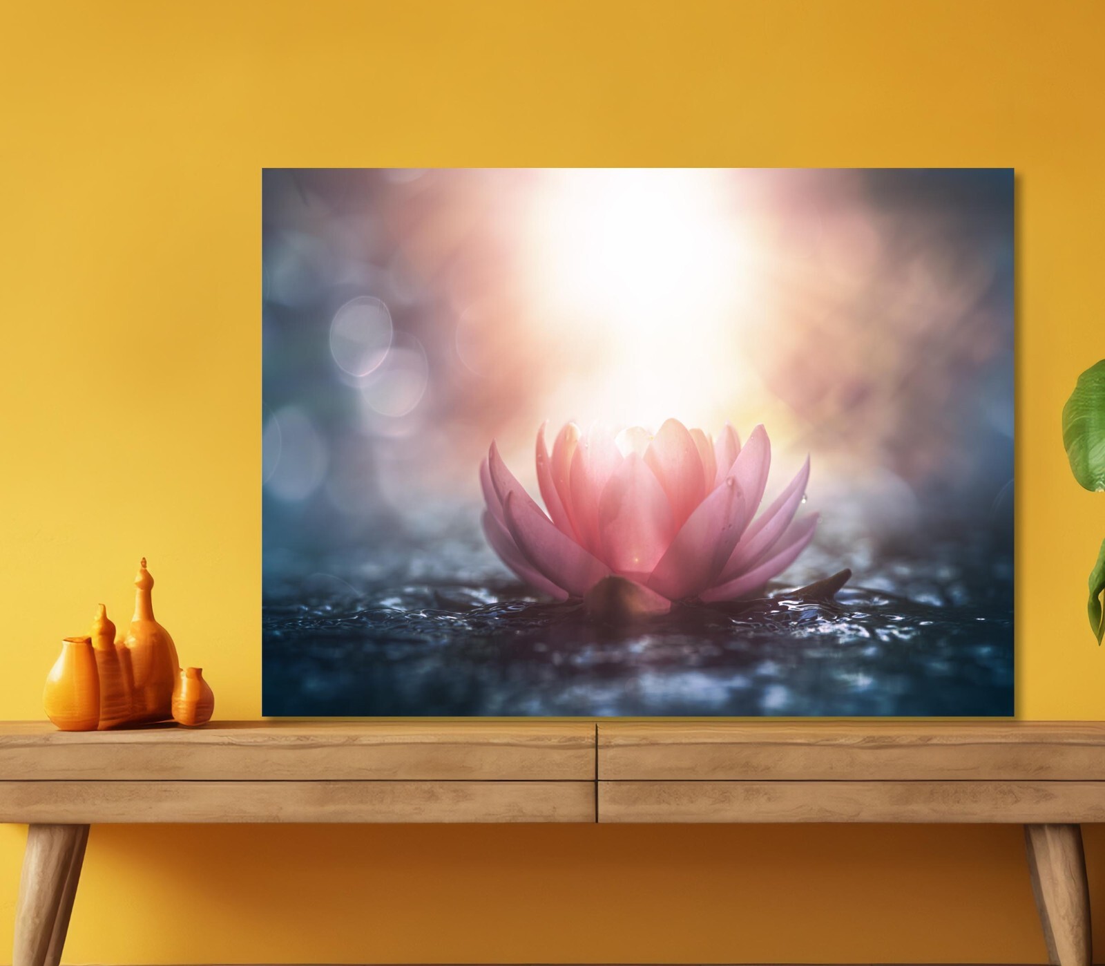 Pink Flower & Sunlight View 5mm thick Plastic Poster Ready to Hang 60x45cm