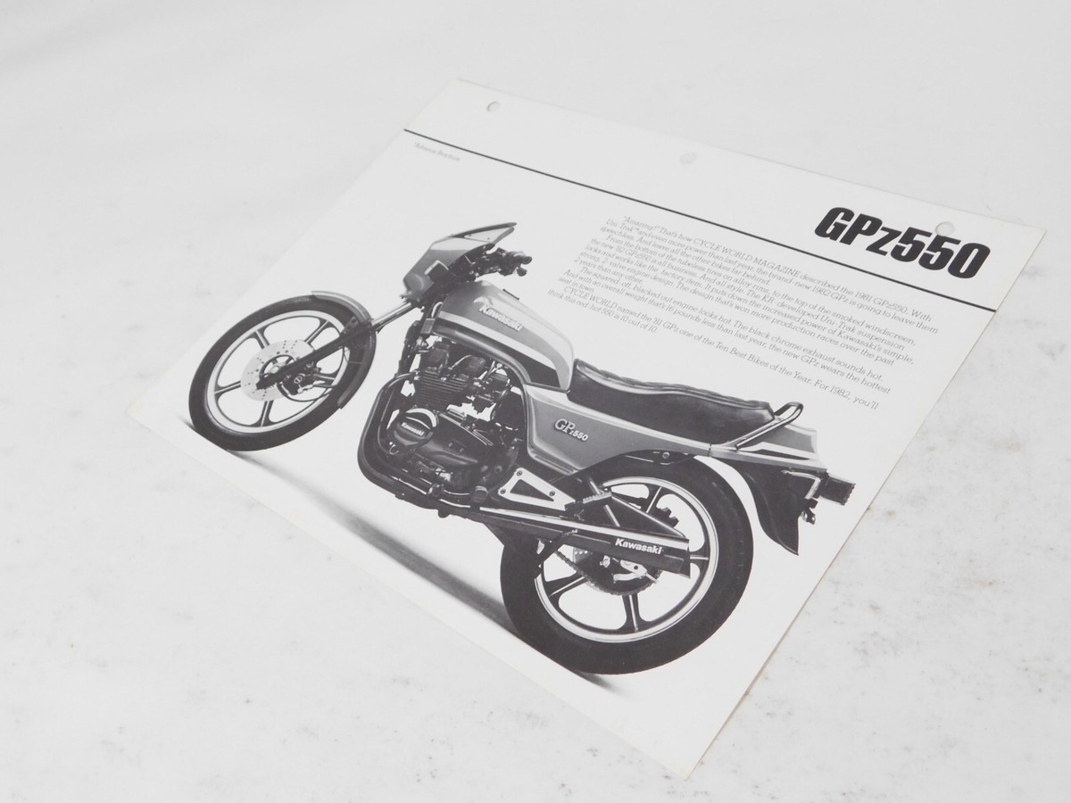 1982 Genuine Kawasaki GPZ 550 GPZ550 Dealer Advance Early B/W OEM