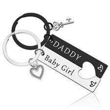Father Daughter Gift Keychain Set Fathers Day Gift for Dad Daddy Father Birth...