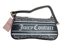 Juicy Couture Women Black Beige Fashionista Faux Leather Shoulder Bag 79 NWT
