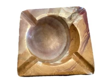 Stone Marble Onyx Granite Cigarette Ashtray Vintage Retro Tobacco Mcm