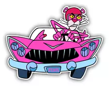 Pink Panther Car Cartoon Car Bumper Sticker Decal 5'' x 4''