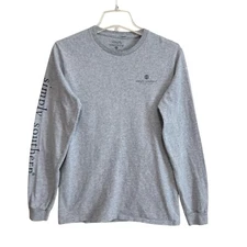 Simply Southern T-Shirt Top Womens Size Small Light Gray Long Sleeve Graphic
