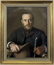 EXCEPTIONAL 1888 Aleksander Augustynowicz Portrait Elegant Gentleman Polish Oil