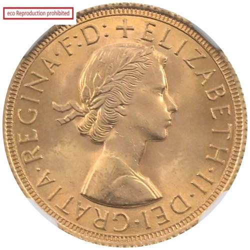 Great Britain 1963 Elizabeth II 1 Sovereign Gold Coin NGC MS64 St. George Slayin