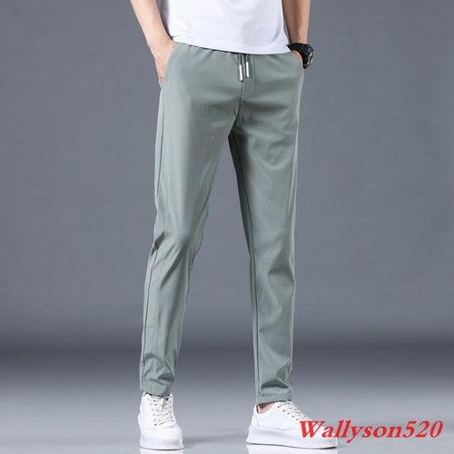 Men's Casual Pants Slim Fit Elastic Light Thin Straight Trousers - Imagen 6 de 17