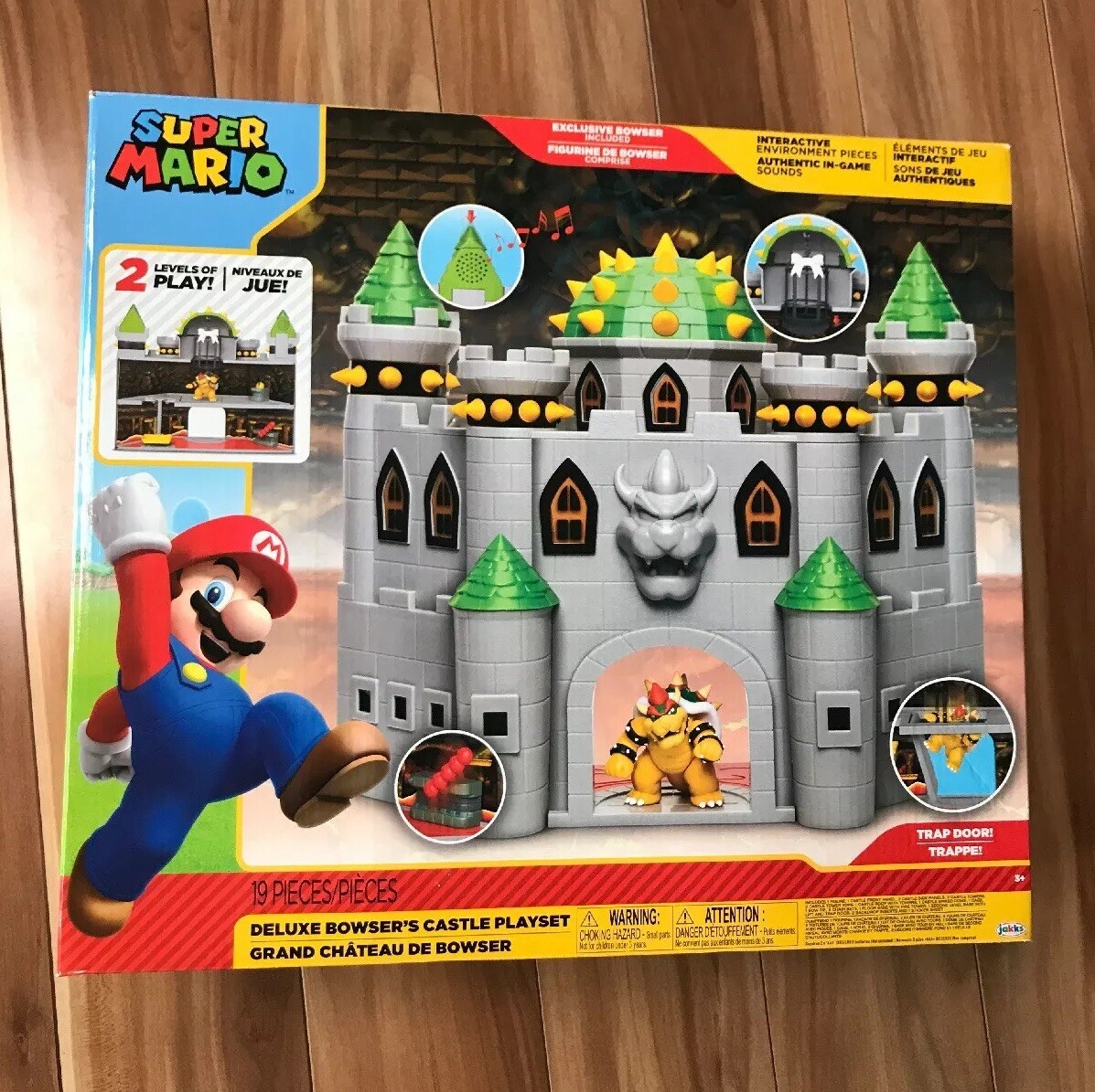 Bowser Deluxe Castle Playset Super Mario Fireballs Hidden