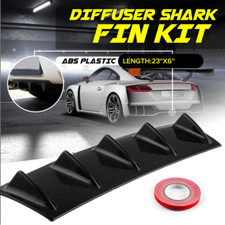 Difusor labial parachoques trasero ABS negro universal 5 aletas divisor alerón tiburón
