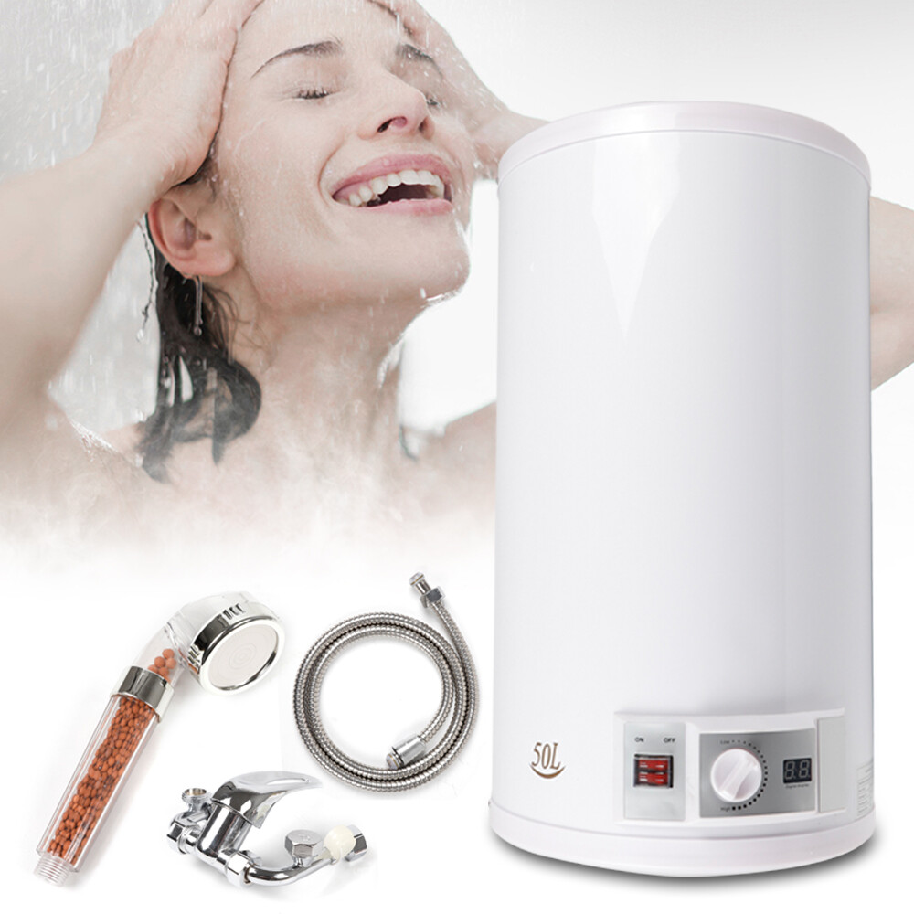 50L Electric Hot Water Heater Boiler Cylinder Storage Tank LED Display Home  | eBay