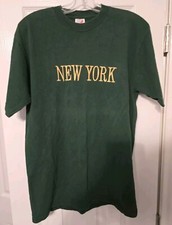 Vintage Jerzees New York City Green Short Sleeve T-Shirt Size Large Made In USA