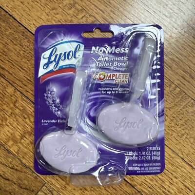 Lysol Brand No Mess Automatic Toilet Bowl Cleaner Lavender Fields Scent 2/Pack