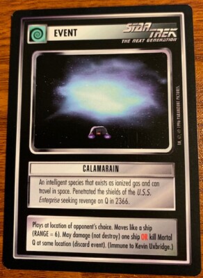 1996 Decipher Star Trek Q Continuum Event Calamarain Free Shipping