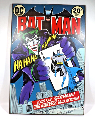 Batman 251 Cover with Joker and Ace of Spades! Wooden Hanging Wall Art   2015 - Afbeelding 1 van 5