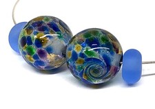 Handmade Lampwork Glass Beads From Murano OOAK Tamara Yarilo Brand 4 Pcs