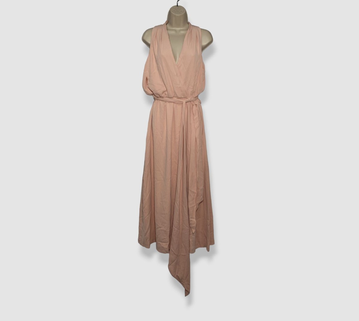 Lauren Ralph Lauren Georgette Halter Women's Dress Pale Pink : 12