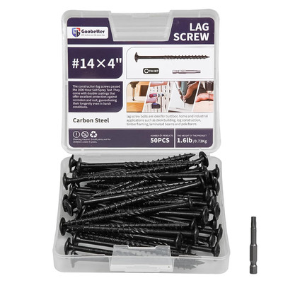Lag Screws 4 Inch, 50PCS Heavy Duty Construction Screw, Structural Wood Screw #1