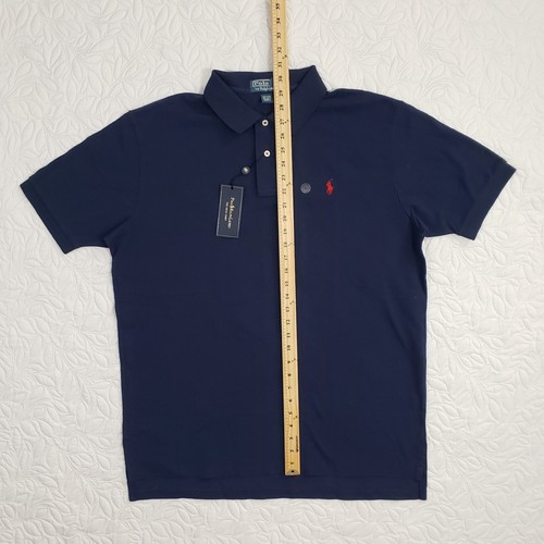 NWT Vtg Polo Ralph Lauren Mesh Shirt Mens XL Blue Solid Pony Cotton Short Sleeve - Picture 10 of 11