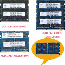 LOT Nanya 8GB 4GB 2GB DDR3/DDR2 12800L 10600S 6400S 5300S Laptop Memory RAM 2RX8