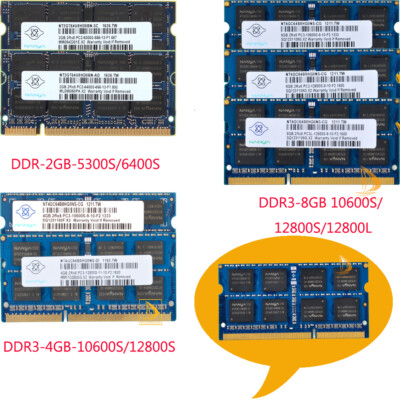LOT Nanya 8GB 4GB 2GB DDR3/DDR2 12800L 10600S 6400S 5300S Laptop Memory RAM 2RX8