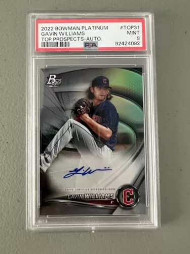2022 Bowman Platinum Top Prospects Auto Gavin Williams #TOP-31  PSA 9