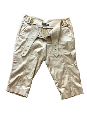 Flavio Castellani Damen Hose Pantaloni Viskose Mix Trousers Capri Gold