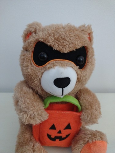 Halloween orsacchiotto segno distintivo dolcetto o scherzetto 8" maschera Halloween trattamento borsa - Foto 2 di 12