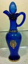 Vintage 1970s Avon Collectible Blue Skin So Soft Bath Oil Bottle With Lid