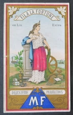 Old label FIL A LA FORTUNE MF linen thread label 16