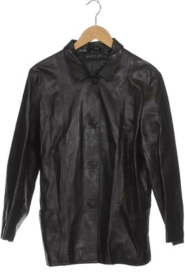 Leather coat black Marc Cain lamb nappa 38 40 leather N3 N4 coat leather jacket classy