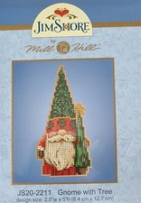 New Jim Shore by Mill Hill Cross Stitch Complete Kit JS20-2211 Gnome With Tree