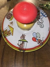Vintage Ohio Art Metal Circus TrainSpinner Top Toy, Preowned