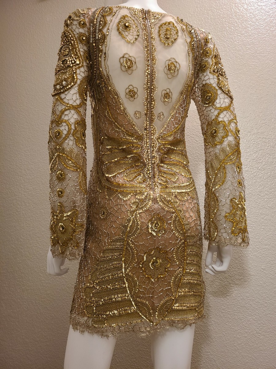 EMILIO PUCCI*NUDE LONG SLEEVE GOLD BEADED SKULL FACE DRESS | eBay EMILIO PUCCI*NUDE LONG SLEEVE GOLD BEADED SKULL FACE DRESS | eBay