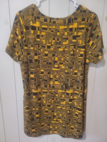 LulaRoe Gold Metallic Fall Blouse Shirt Top Size Large Beautiful Pattern HighEnd - Picture 2 of 7