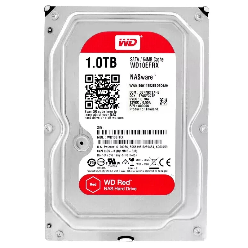 FESTPLATTE WESTERN DIGITAL RED WD10EFRX 1TB 7200U/min 16MB SATA III 3.5" Zoll - Bild 1 von 5