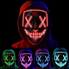 Purge Light Up Mask LED Mask Halloween Costume LED Glow in the Dark UK Brand
