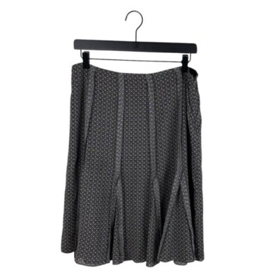 Tapemeasure Knee Length A-line Pleated Flouncy Skirt Grey Womens Size 6 Y2K Twee